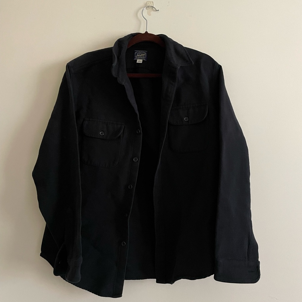 BLACK FADED J CREW WORK SHIRT LARGE